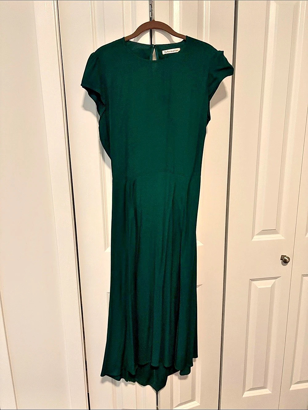 Reformation Gavin Dress Green Maxi Dress Size 12P